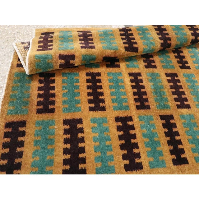 Brown Galerie Shabab Collection Mid-20th Century Turkish Anatolian Deco Throw Rug For Sale - Image 8 of 8