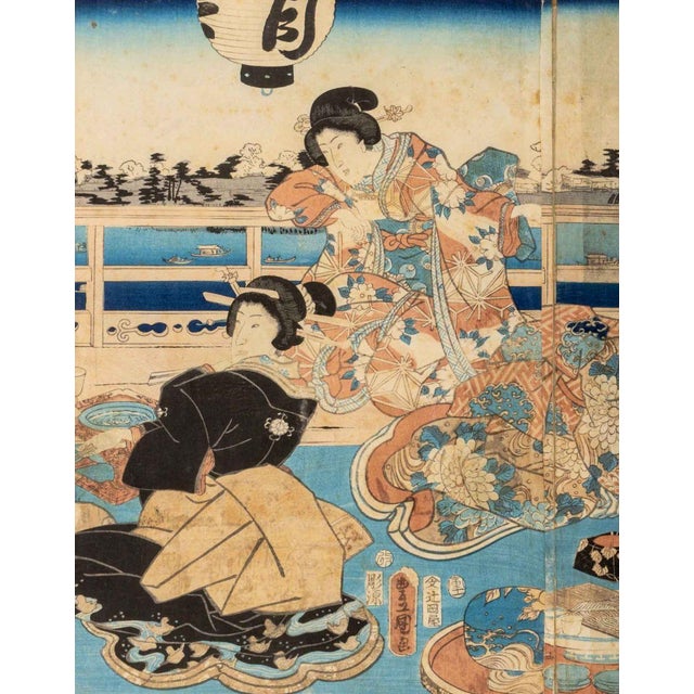Utagawa Kunisada Figural Woodblock Prints, 2 For Sale - Image 9 of 14