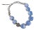 '90s Blue Acrylic Bead Necklace With With Rhinestone and Chrome Inc For Sale