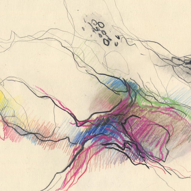 J. Hornan (20th century Dutch artist) “Ibiza”, c.1975 Pencil, coloured pencil and charcoal on paper Signed and titled...