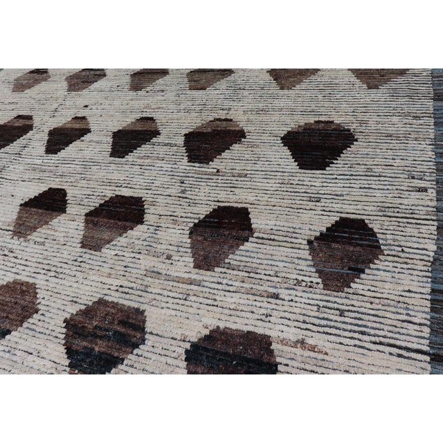 Early 21st Century Teal and Brown Geometric Tribal Rug by Keivan Woven Arts 9'5 X 11'6 For Sale - Image 5 of 12