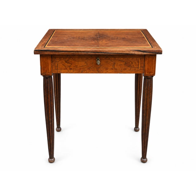 19th Century French Louis XVI Marquetry Side Table with Hidden Mirror, Late For Sale - Image 11 of 11