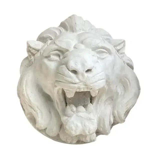 White French Lion Mask Fountain Head Sculpture, Mounted on Iron Stand For Sale - Image 8 of 8
