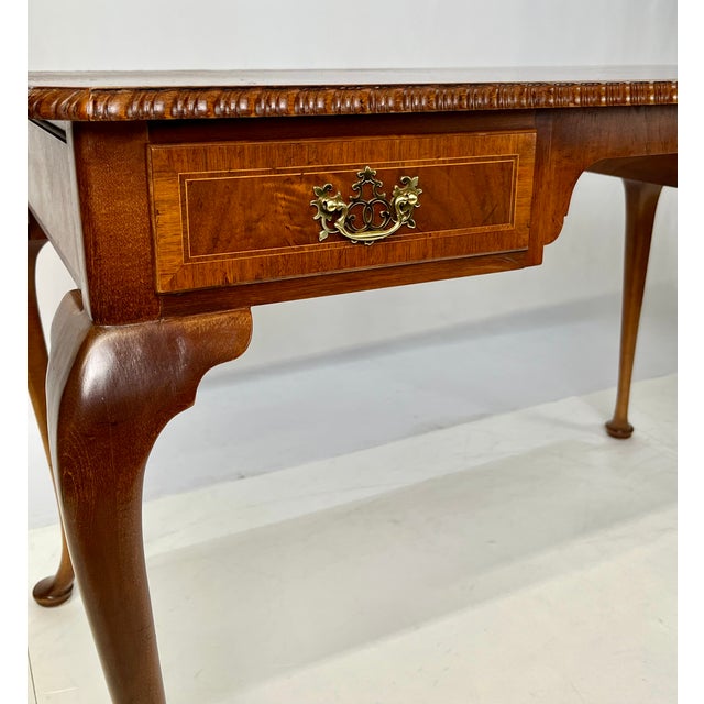 Late 20th Century Baker Furniture Chippendale Style Walnut Writing Desk For Sale - Image 17 of 18