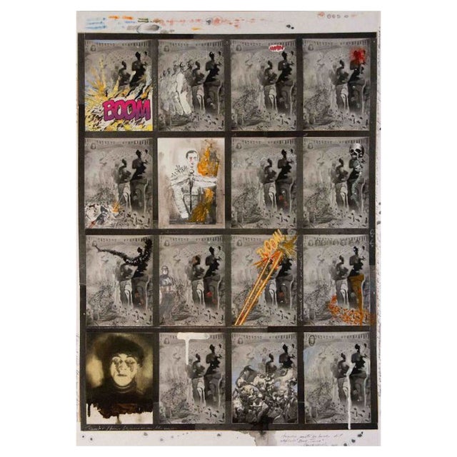 Enrico Pambianchi, Boom Thoom, Mixed Media on Wood For Sale