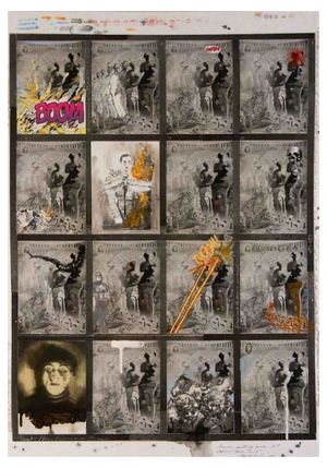 Enrico Pambianchi, Boom Thoom, Mixed Media on Wood