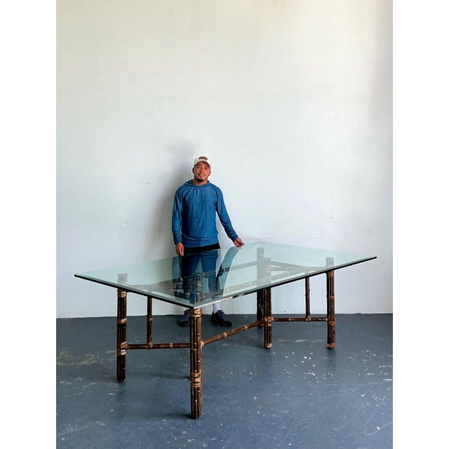 Vintage McGuire Rattan and Glass Dining Table For Sale - Image 13 of 18