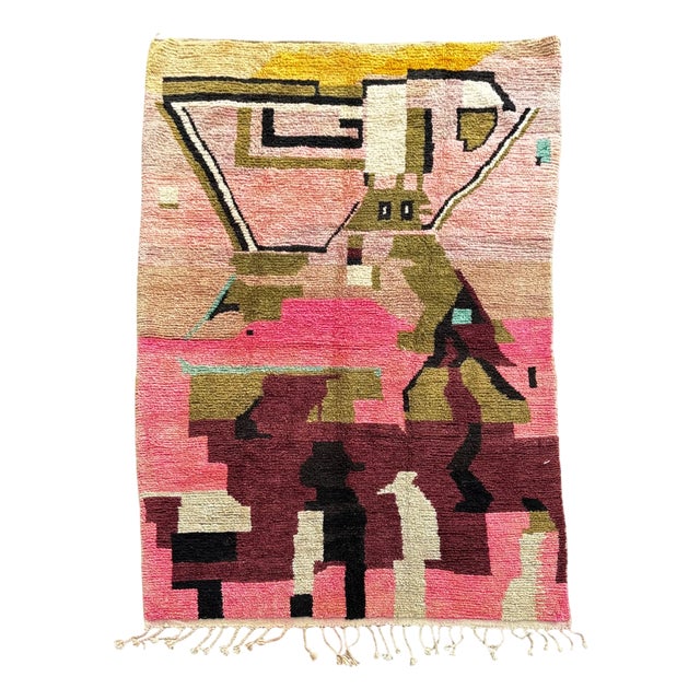 Wool Rug with Abstract Graphic Design, 1990 For Sale