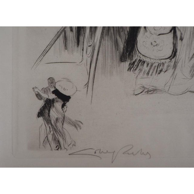 Alméry Lobel-Riche, At the Café, Original Engraving For Sale - Image 7 of 8