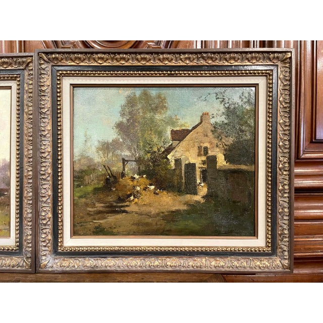 Pair 19th Century Oil Paintings in Gilt Frame Signed Lievin for E. Galien-Laloue For Sale - Image 4 of 13