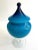 This vintage Mid Century Modern Empoli Italy cerulean royal blue ombre art glass candy bowl pedestal lidded jar is a very...