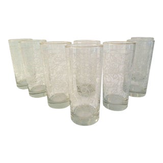 Vintage Libbey "Holiday & Swirl" Highball Glasses, Set of 8 For Sale