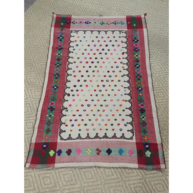 1940s Wedding Blanket Vintage Persian Qashqai For Sale - Image 6 of 13