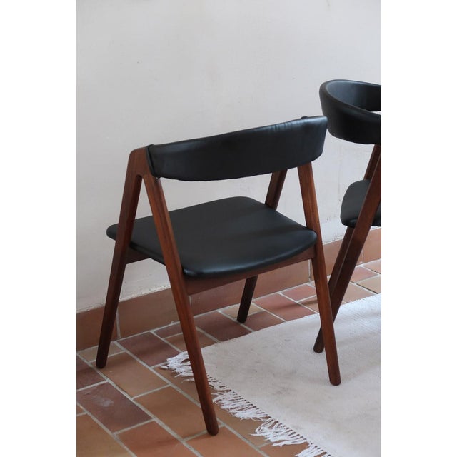 Black Teak Model 205 Dining Chairs attributed to Thomas Harlev for Farstrup Møbler, Denmark, 1960s, Set of 2 For Sale - Image 8 of 11