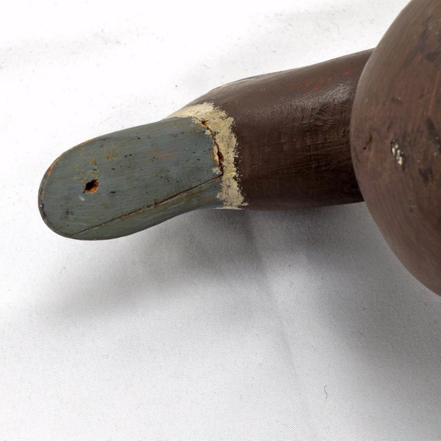 Vintage Handmade Broadbill Hen Duck Decoy Original Paint For Sale - Image 10 of 11