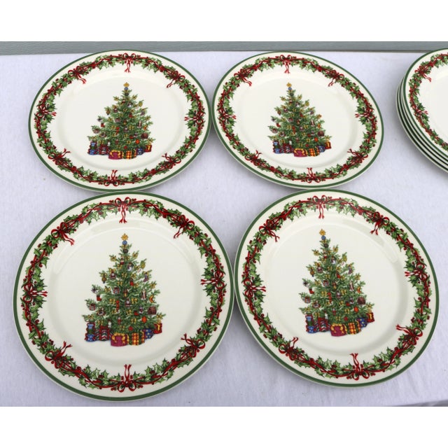 Traditional Christopher Radko Traditions Holiday Celebrations Dinner Plates-Set of 8 For Sale - Image 3 of 9
