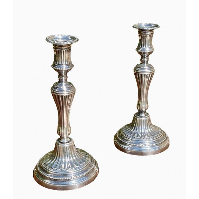 Silver Bronze Candlesticks, Set of 2 For Sale - Image 10 of 10