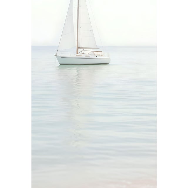 Minimalist Sailboat Seascape, Coastal Fine Art Print, 24″ × 36″ For Sale - Image 4 of 7
