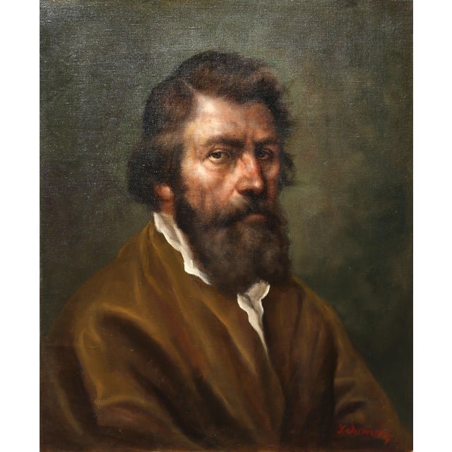 Man Unknown Artist Year: circa 1960 Size: 24 in. x 20 in. Oil on Canvas, signed 'G. Domay' lower right