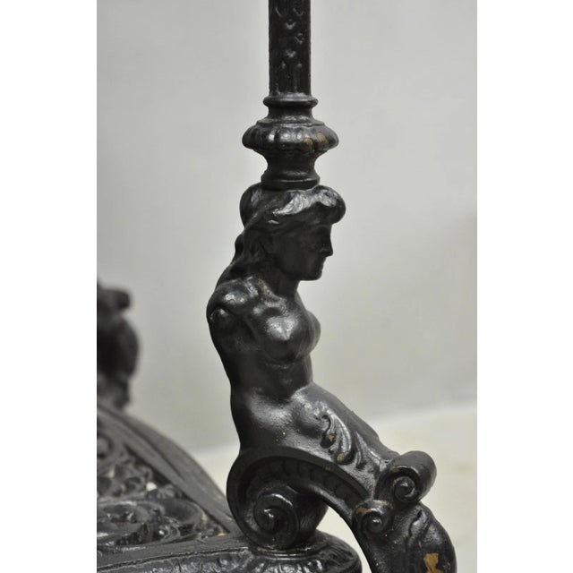 Antique French Renaissance Victorian Cast Iron Figural 3 Tier Plant Stand Table For Sale - Image 15 of 18