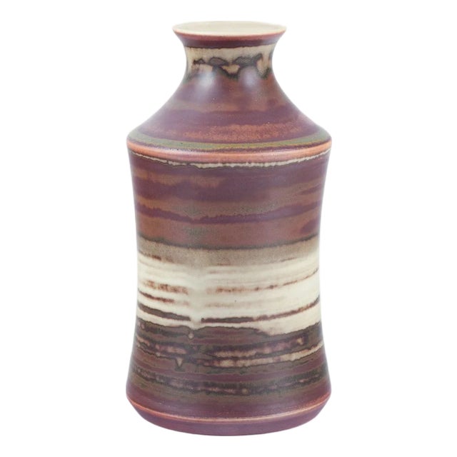 Brownish Glazed Stoneware Vase by John Andersson for Höganäs, 1970s For Sale