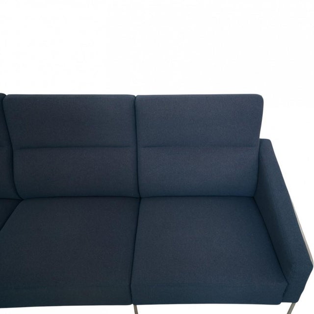 3303 Three-Seater Airport Sofa in Blue Fabric by Arne Jacobsen, 1980s For Sale - Image 6 of 18