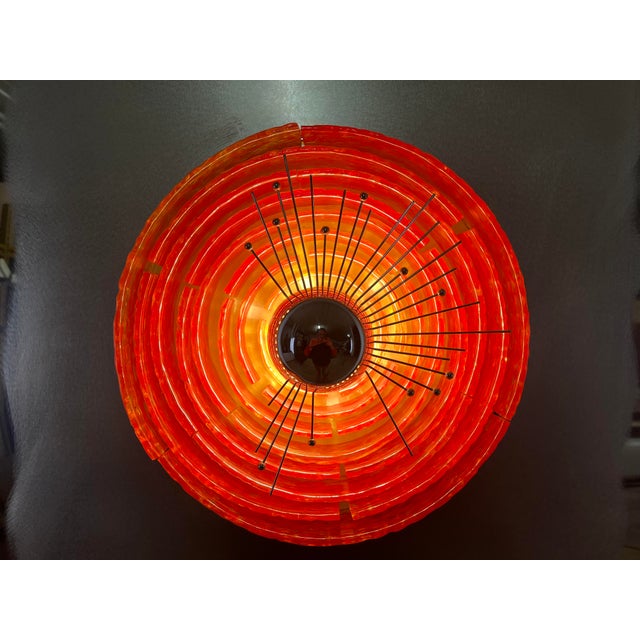 Brushed steel and Murano glass light panel designed by Angelo Brotto and produced by Esperia in the 1970s. The panel has...