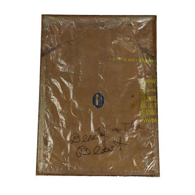 Wood Antique Japanese Wood Block Print of a Geisha Escorted by Shoki C1920 For Sale - Image 7 of 7