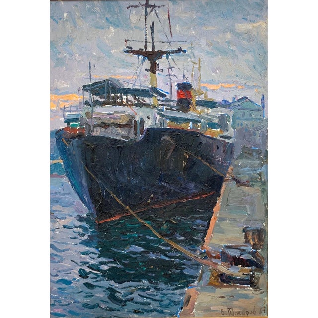 Original Seascape Oil Painting, Ukrainian Artist, 1967 48-34 For Sale