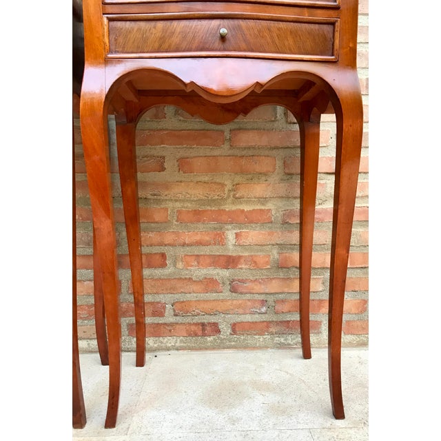 20th Century French Nightstands with Two-Drawer & Cabriole Legs, Set of 2 For Sale - Image 3 of 14