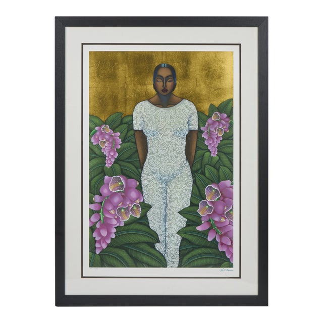 Vintage Nivia Gonzalez Signed+ Numbered Serigraph "Echo of Lost Eden", For Sale