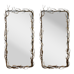 Brutalist Modern, Metal, Gilt Iron, Monumental Wall Mirrors, 21st Century