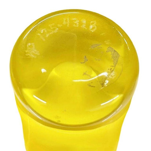Mid 20th Century Pair of Yellow Murano Glass Stem Dish Candlestick Holders, Pair For Sale - Image 11 of 11