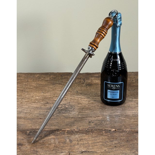 Vintage Case XX Wood Handle Steel Honing Rod Knife Sharpener For Sale - Image 4 of 6