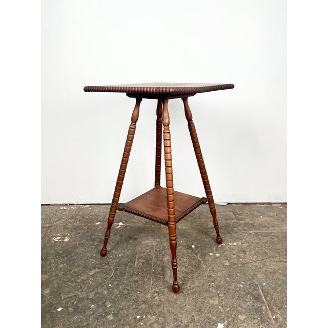 Antique Victorian Spool Bobbin Turned Leg Table For Sale In Tampa - Image 6 of 13