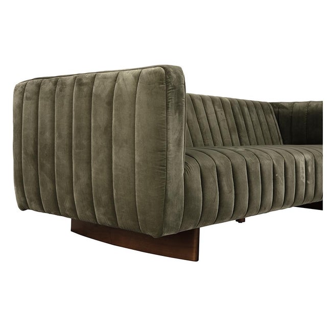 Mid-Century Modern NOIR Khann Sofa, Green Performance Velvet For Sale - Image 3 of 6