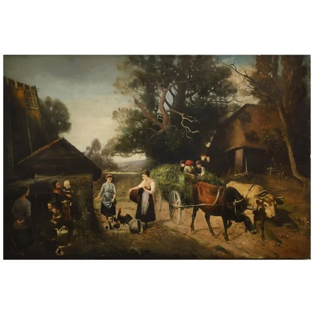 Country Landscape - Emilio Pergola Italia 2005 - Oil on canvas cm.80x120. This oil on canvas painting depicts a pastoral...