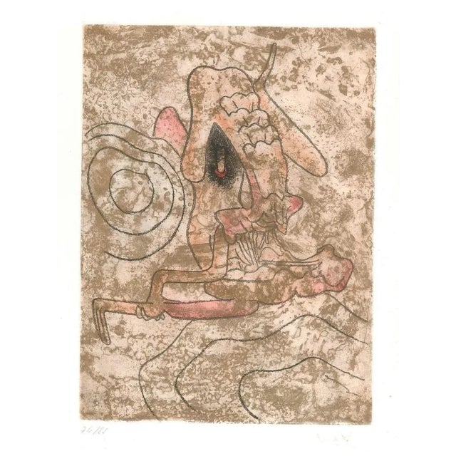 Untitled Plate 6 from Paroles Peintes Suite is an etching with aquatint on Japon paper. Hand-signed in pencil on the lower...