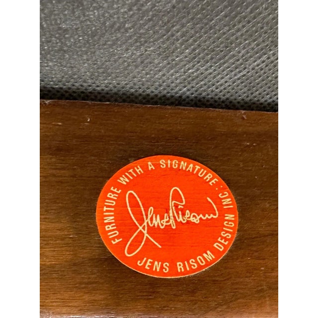 Jens Risom Original Vintage Jens Risom Armchairs in Green Suede with Label - A Pair For Sale - Image 4 of 12