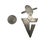 Art Deco Vintage 925 Sterling Silver Mexican Lady in Hat Letter "V" Initial Pin Brooch For Sale - Image 3 of 4