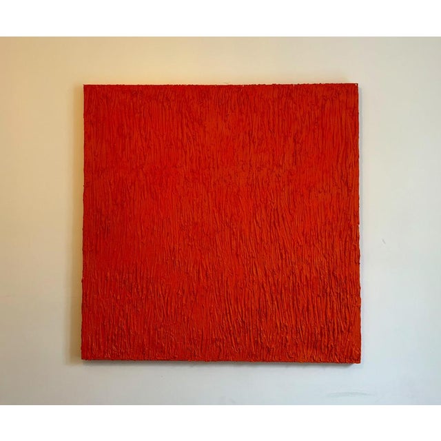 Bobby.J Orange is the new White Acrylic on concrete and canvas 100x100x3cm Unique Year 2024 Signed This piece is...