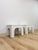 This charming pair of white painted parquet faux bamboo Regency side tables are a beautifully detailed and versatile...