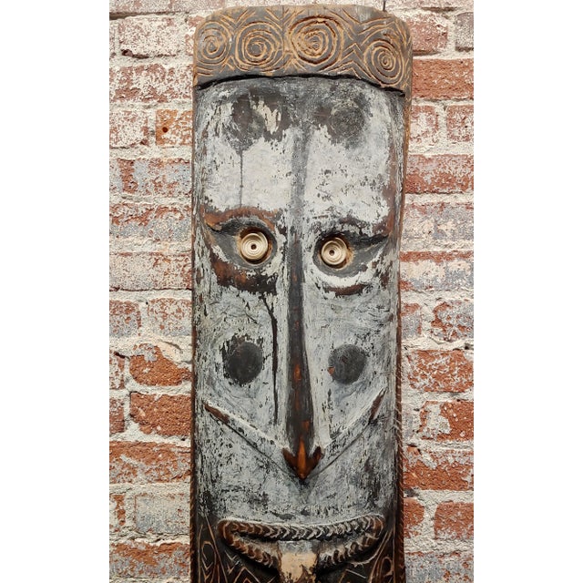 19th Century 19th Century Antique Oceanic Tribal Mask W/Long Nose & Tongue For Sale - Image 5 of 11