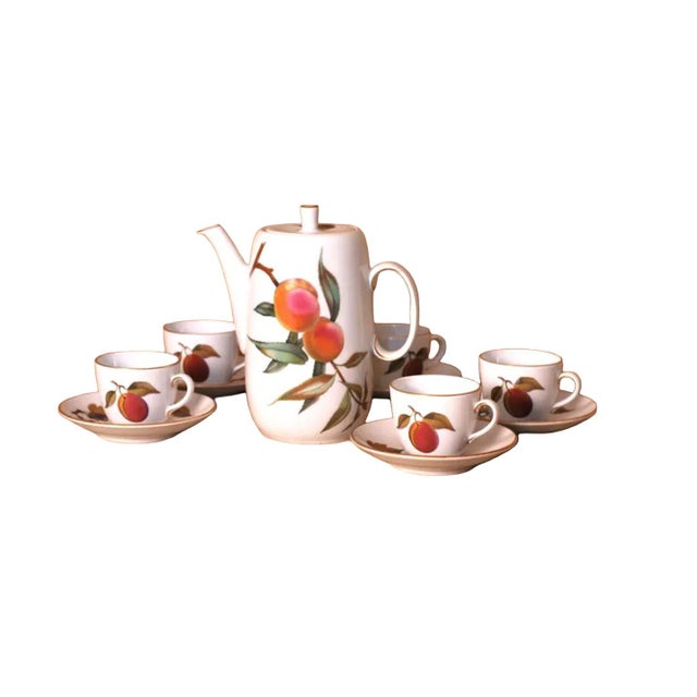 Evesham Porcelain Coffee and Tea Service from Royal Worcester, England, 1960s, Set of 11 For Sale - Image 11 of 11