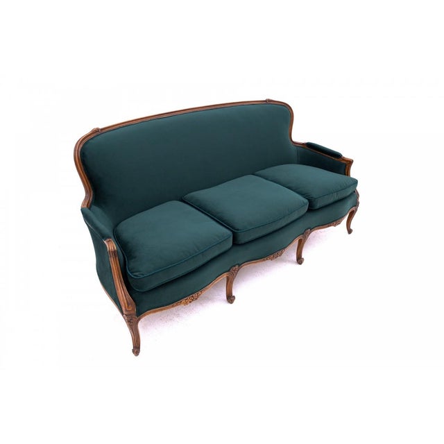 Antique French Green Sofa, 1890s For Sale - Image 3 of 10