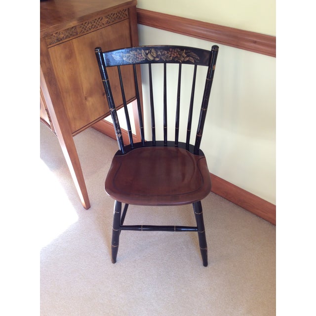 Hitchcock Country Side Chair In Black With Harvest Stained Seat