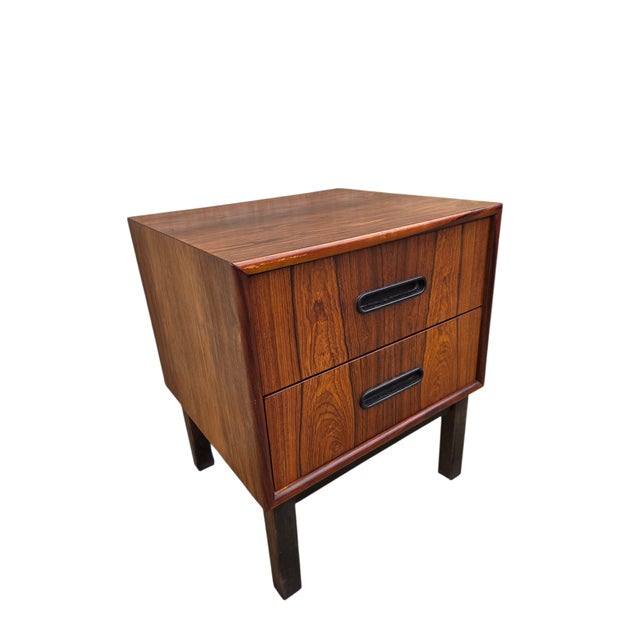 Mid-Century Modern Vintage Danish Modern Rosewood Nightstand End Side Table Chest For Sale - Image 3 of 11