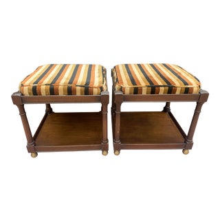 Mid Century Fine Arts Furniture Grand Rapids Stackable Ottomans - a Pair For Sale