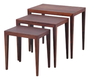 Mid-Century Nesting Tables in Rosewood by Severin Hansen for Haslev Møbelsnedkeri, 1960s, Set of 3