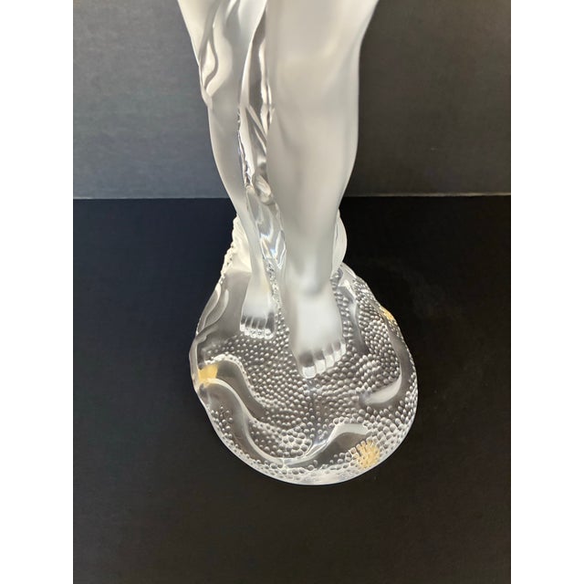 Lalique This Is a Lalique "Oceanide" Crystal Sculpture, Featuring a Nude Figure Rendered in Both Clear and Frosted Glass For Sale - Image 4 of 8